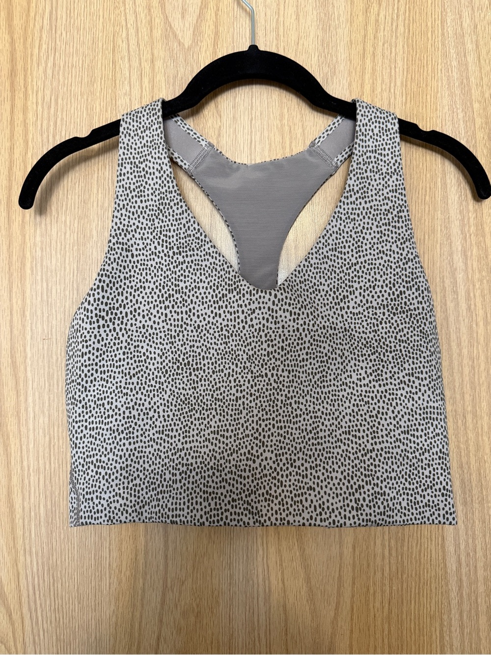 SPANX Gray Speckled Racerback Crop Top